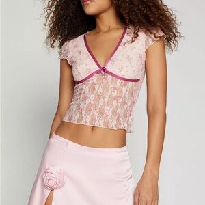 kimchi blue semi sheer lace blouse